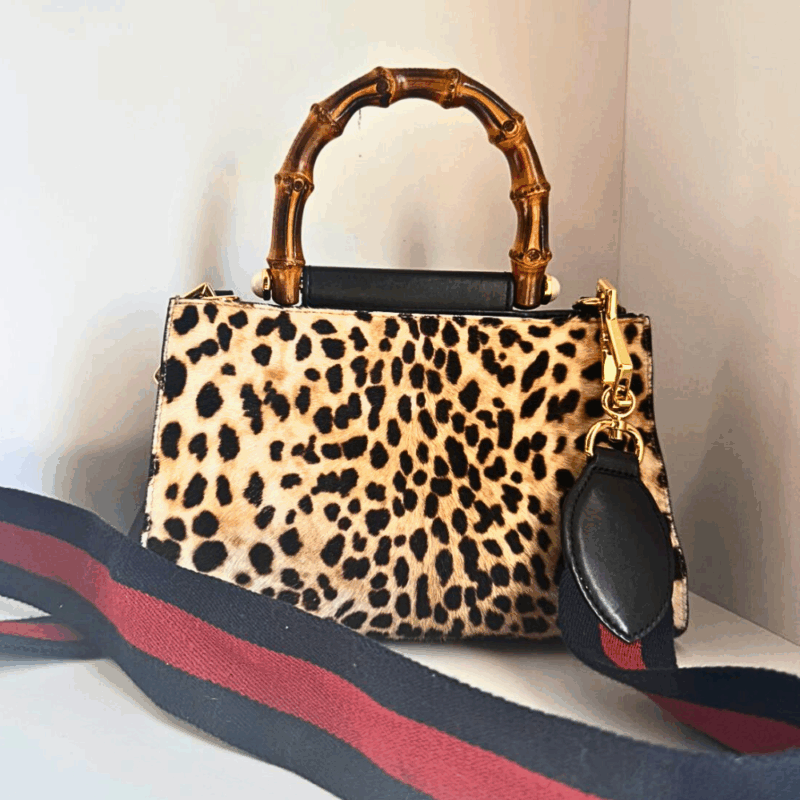 Gucci Mini Nymphaea Leopard Print Calf Hair