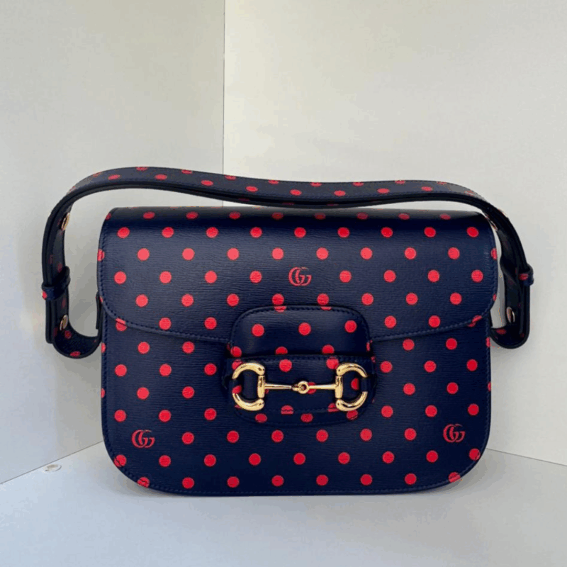 Bolsa Gucci Horsebit 1955 Polka Dot Shoulder Bag
