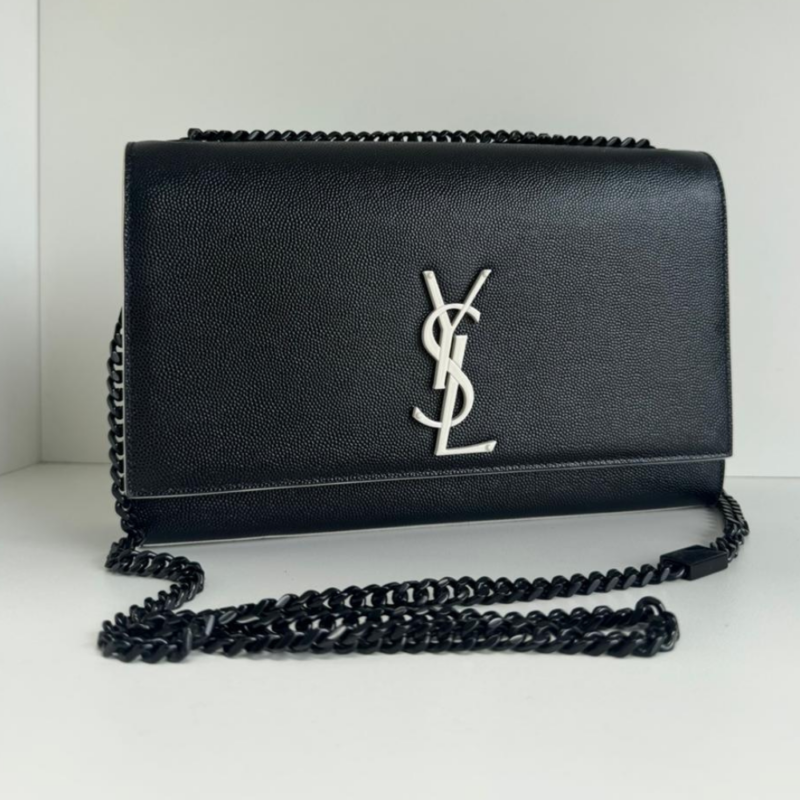 Bolsa Yves Saint Laurent Kate Media em Couro Grain de Poudre